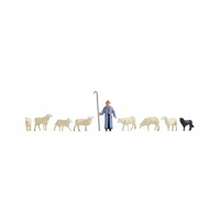 Noch HO Sheep and Shepherd N15748