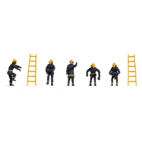 Noch HO Fire Brigade (5 Figures & 2 Ladders) 