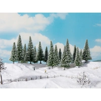 Noch Snowy Fir Trees 6pce 14-18cm high