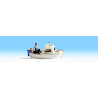 Noch N Fishing Boat with figure and Child