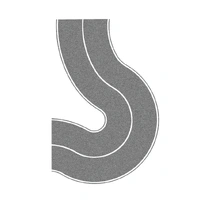 Noch HO Country Road Curve, grey, 2?pieces, each 6.6?cm wide N60710