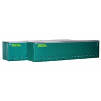 On Track Models HO TGE Team Global Express Green 40' Curtain Sided Containers