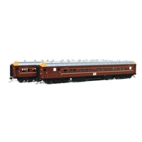 On-Track Models HO SI-201A Deep Indian Red Supplementary Interurban Cars with L7 Logo 2 Car Carriage Pack