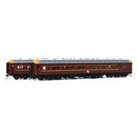 On-Track Models HO SI-201C Deep Indian Red Supplementary Interurban Cars with L7 Logo 2 Car Carriage Pack