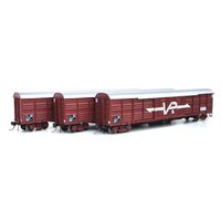 On Track Models HO VR Wagon Red Vic 56' Louvre Van (VLEY 977, VLEY 986, & VLEY 990)