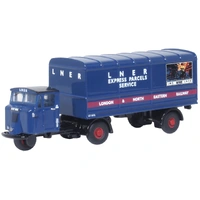 Oxford 1/120 Scammell Mechanical Horse Van Trailer Lner Diecast Model Car