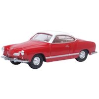 Oxford 1/76 Henna Red and Pearl White VW Karmann Ghia Diecast Model