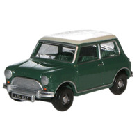 Oxford 1/76 Almond Green/Old English White Austin Mini Diecast Car 76MN003
