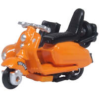 Oxford 1/76 Scooter and Sidecar Orange Diecast Model