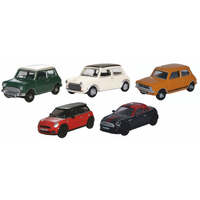 Oxford 1/76 Classic/Cooper S/1275GT/New Mini/Coupe 5 Piece Mini Set Diecast Model