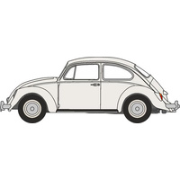 Oxford OO VW Beetle Lotuswhite Diecast Model 76VWB008