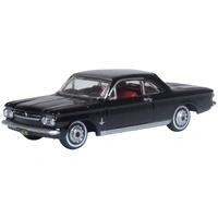 Oxford 1/87 Chevrolet Corvair Coupe 1963 Tuxedo Black Diecast Model Car