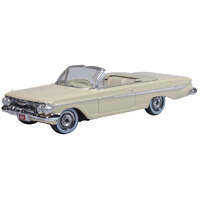 Oxford 1/87 Almond Beige White Chevrolet Impala 1961 Diecast Car