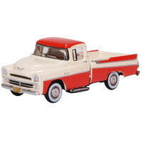 Oxford 1/87 Dodge D100 Sweptside Pick Up 1957 Tropical Coral/glacie Diecast Car
