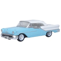 Oxford 1/87 Oldsmobile 88 Convertible 1957 Banff Blue/Alcan White Diecast Model Car