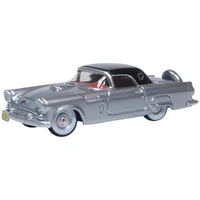Oxford 1/87 Ford Thunderbird 1956 Gray Metallic and Raven Black Diecast Model