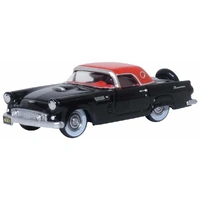 Oxford 1/87 Raven Black/Fiesta Red Ford Thunderbird 1956 Diecast Model