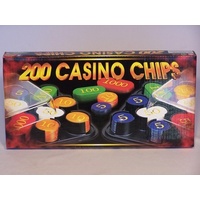 Casino Chips 200pc Plastic Box numbered