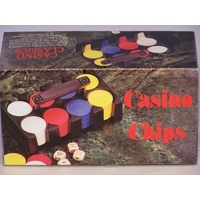 Casino Poker Chips 120pc Plastic Rack & Handle