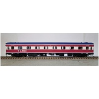 Powerline HO Victorian Carriage S-Car VPC 215BS V/Line Pass Corp Maroon/Blue/White
