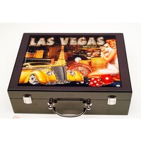Dal Rossi 500pc 11.5g Poker Chips Las Vegas Design Attache Case and 2 Decks Playing Cards