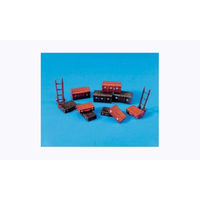 Peco OO Modelscene Trunks (4)- Trolley Sack Truck (2) & Suitcases