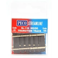 Peco OO/HO Transition Track Code 100 To Code 83 4pcs