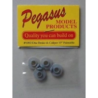 Pegasus 1/24 Disc Brake and Caliper (4) 19" Paintable for Scale Models [1092]