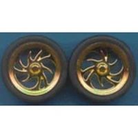 Pegasus 1/24 "Diablo's" Rims W/Tires Gold for Scale Models [1248]