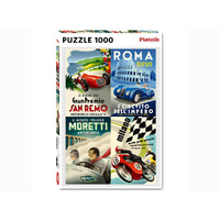 Piatnik 1000pc Vintage Italian Auto Posters Jigsaw Puzzle