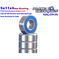 Plaig Bearings 5x11x4mm Bearing - Rubber Seals - MR115-2RS