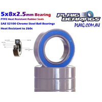 Plaig Bearings 5x8x2.5mm Bearing - Rubber Seals - MR85-2RS