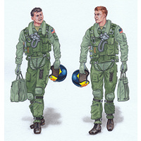 Plus Model 1/32 Walking Crew for Grumman F-14A/F-14B/F-14D Tomcat Plastic Model Kit