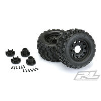 Proline Badlands MX28 2.8in Tyres Mounted on Raid Black 6x30 Wheels, F/R, PR10125-10