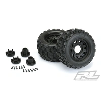 Proline Badlands MX28 2.8in Tyres Mounted on Raid Black 6x30 Wheels, F/R, PR10125-10