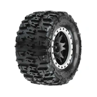 Proline Trencher 4.3in Tyres Mounted on Impulse Black / Grey Wheels, F/R, X-Maxx, PR10151-13