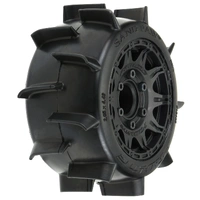 Proline Sand Paw LP 2.8in Tyres Mounted on Raid Black 6x30 Wheels, F/R, PR10160-10