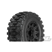 PROLINE BADLANDS MX28 HP 2.8" ALL TERRAIN BELTED TRUCK TIRES MNTD ON RAID BLACK REMOV HEX WHEELS (2) FOR STAMPEDE 2WD & 4WD FR & RR - PR10174-10