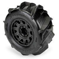 Proline Dumont 3.8in Paddle Tyres Mounted on Raid Black Wheels, 17mm Hex, F/R, PR10192-10