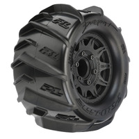 Proline Dumont 2.8in Sand/Snow Tyres Mounted on Raid Black Wheels, F/R, PR10193-10