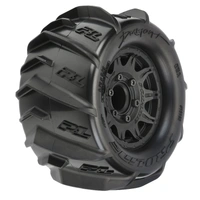 Proline Dumont 2.8in Sand/Snow Tyres Mounted on Raid Black Wheels, F/R, PR10193-10
