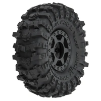 Proline 1/24 MT Baja Pro X F/R 1.0in Tyres Mounted On 7mm Black Wheels (4pcs)