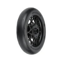 Proline 1/4 Supermoto Mounted Front Tyre with Black Wheel, ProMoto-MX/SM