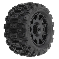 Proline Badlands MX 1.85in All-Terrain Truck Tyres Mounted on Raid Black Wheels, Grom (4pcs)