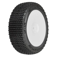 Proline Hole Shot 3.0 Buggy Tyres Mounted On Velocity Wheels, White, Typhon Grom
