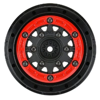 Proline 1/10 Raid Bead-Loc F/R 2.2in/3.0in SCT Wheels, 2pcs, Red / Black