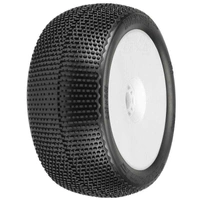 Proline 1/8 Buck Shot S3 F/R 4.0in Tyres Mounted on 17mm White Zero Offset Wheels, 2pcs