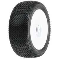 Proline 1/8 Slide Lock S3 Front/Rear Off-Road Buggy Tyres Mounted on 17mm White Wheels, 2pcs