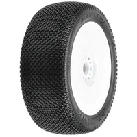 Proline 1/8 Slide Lock S3 Front/Rear Off-Road Buggy Tyres Mounted on 17mm White Wheels, 2pcs