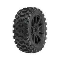 Proline Badlands MX M2 1/8 Tyres Mounted on Mach 10 Black Wheels, F/R, PR9067-21